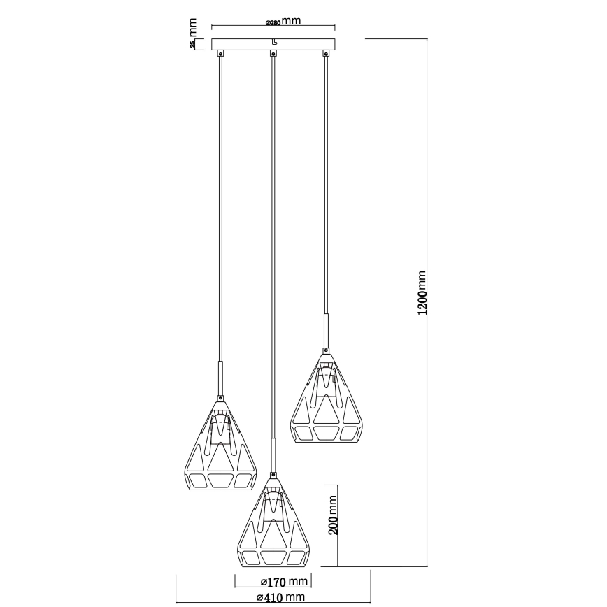 Globo - Pendel 3xE27/40W/230V
