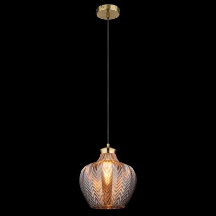 Globo - Pendel på ledning 1xE27/60W/230V Ø 22 cm røgfarvet