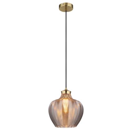 Globo - Pendel på ledning 1xE27/60W/230V Ø 22 cm røgfarvet