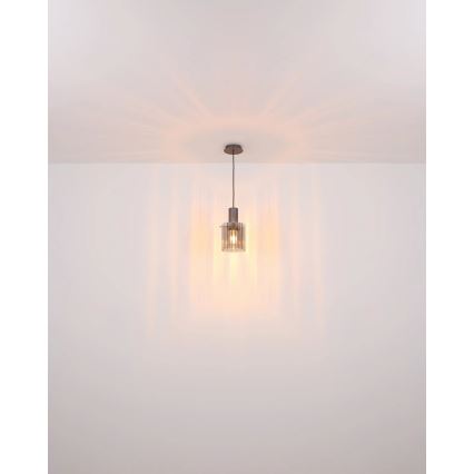 Globo - Pendel 1xE27/40W/230V diameter 18 cm brun