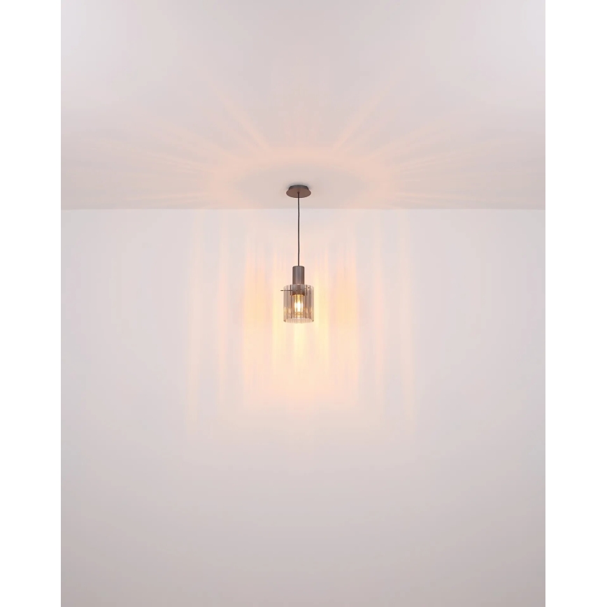 Globo - Pendel 1xE27/40W/230V diameter 18 cm brun
