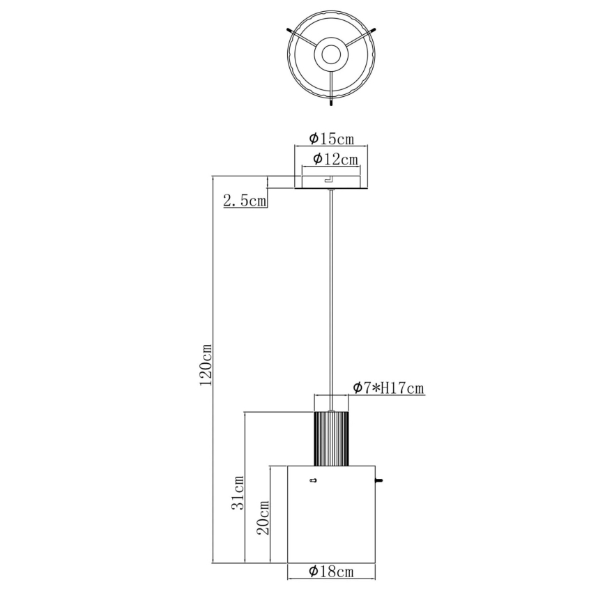 Globo - Pendel 1xE27/40W/230V diameter 18 cm hvid