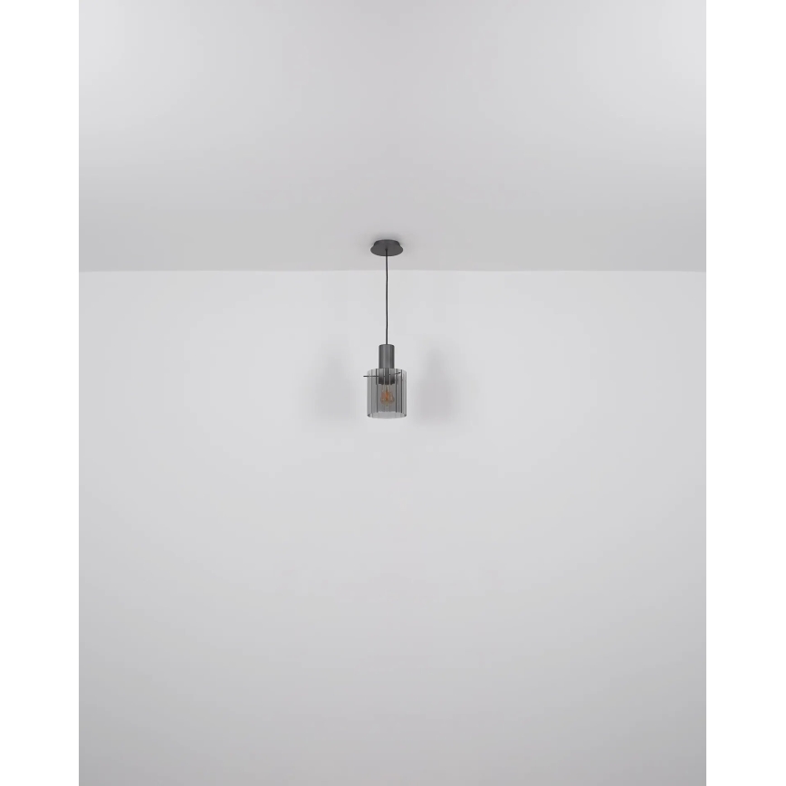 Globo - Pendel 1xE27/40W/230V diameter 18 cm grå
