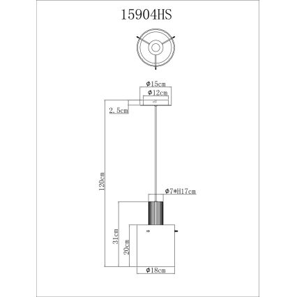 Globo - Pendel 1xE27/40W/230V diameter 18 cm grå