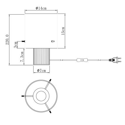 Globo - Bordlampe 1xE27/40W/230V diameter 14 cm grå