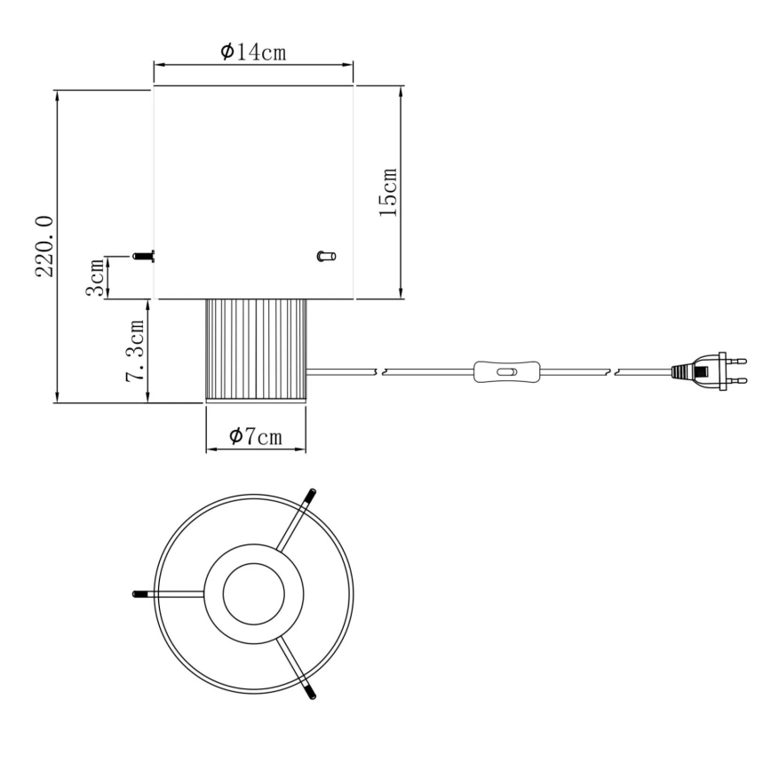 Globo - Bordlampe 1xE27/40W/230V diameter 14 cm grå