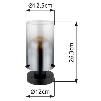 Globo - Bordlampe 1xE27/40W/230V diameter 12,5 cm sort