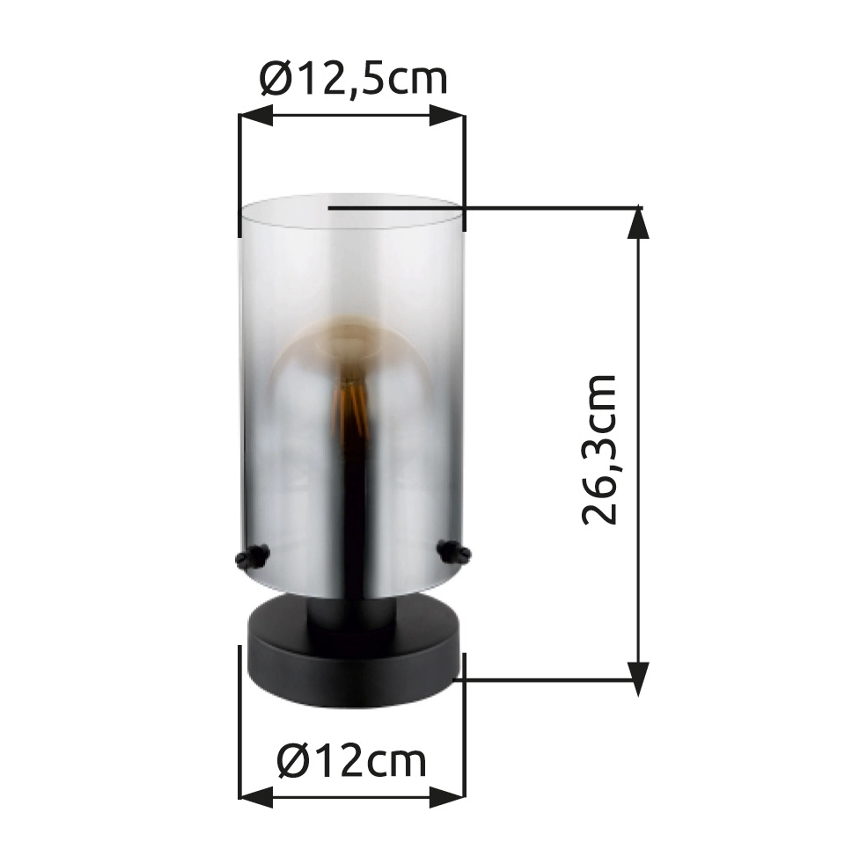 Globo - Bordlampe 1xE27/40W/230V diameter 12,5 cm sort