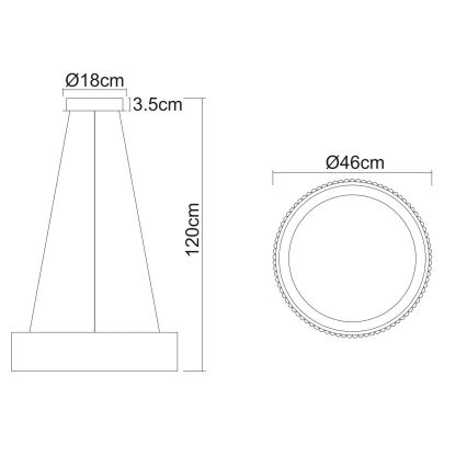 Globo - LED-pendel med wire LED/45W/230V 2700/4000/6000K Ø 46 cm hvid
