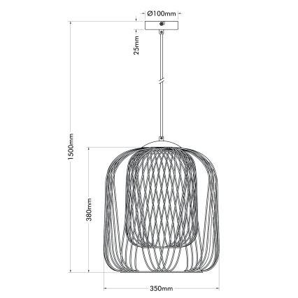 Globo - Pendel på ledning 1xE27/40W/230V Ø 35 cm