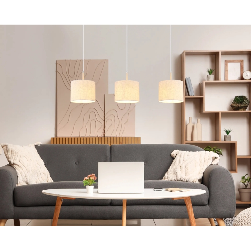 Globo - Pendel på wire 3xE27/40W/230V