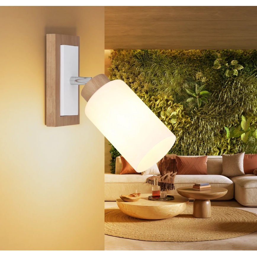Globo - Væglampe med spot 1xE27/60W/230V beige/hvid