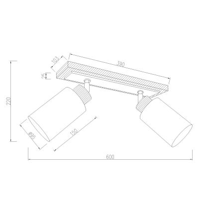 Globo - Spotarmatur 2xE27/60W/230V eg/hvid