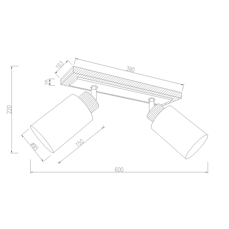 Globo - Spotarmatur 2xE27/60W/230V eg/hvid