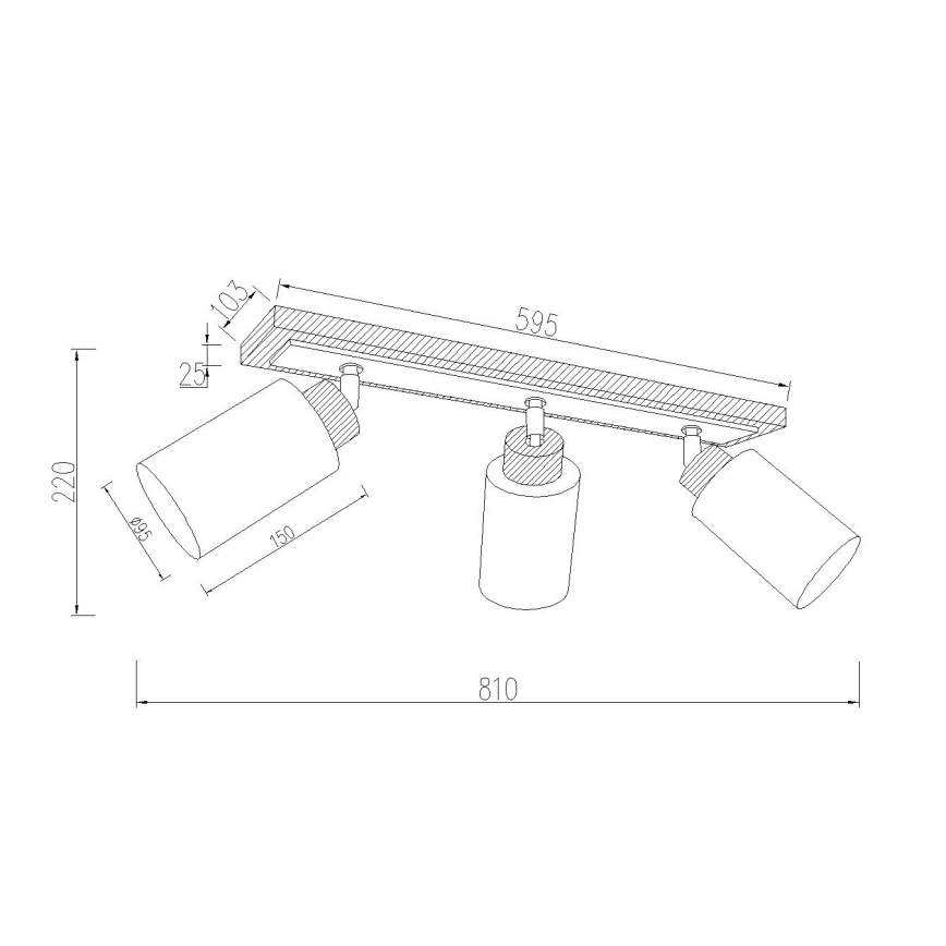 Globo - Spotlampe 3xE27/60W/230V eg/hvid