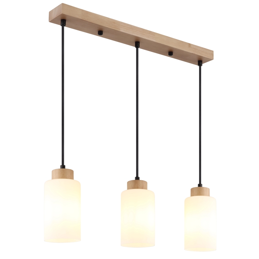 Globo - Pendellampe med stålwire 3xE27/60W/230V beige/hvid