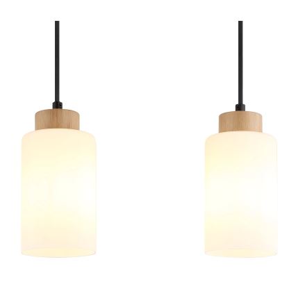 Globo - Pendellampe med stålwire 3xE27/60W/230V beige/hvid