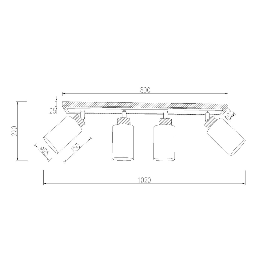 Globo - Loftspot 4xE27/60W/230V beige/hvid