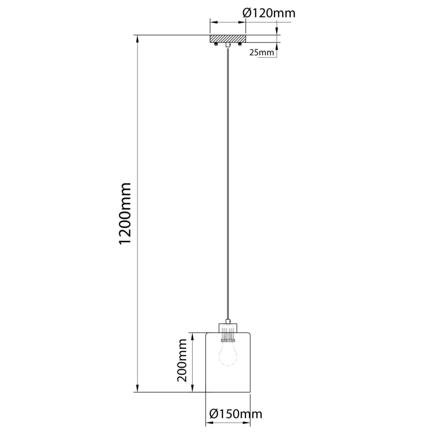 Globo - Pendel på kabel 1xE27/60W/230V egetræ/hvid