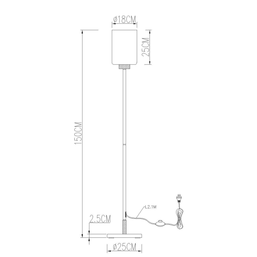 Globo - Gulvlampe 1xE27/60W/230V sort/hvid