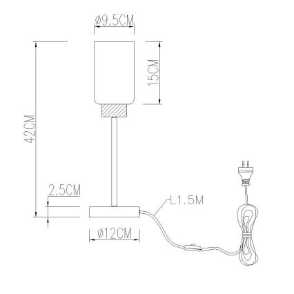 Globo - Bordlampe 1xE27/60W/230V sort/hvid