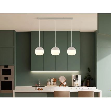 Globo - Pendel på wire 3xE27/60W/230V