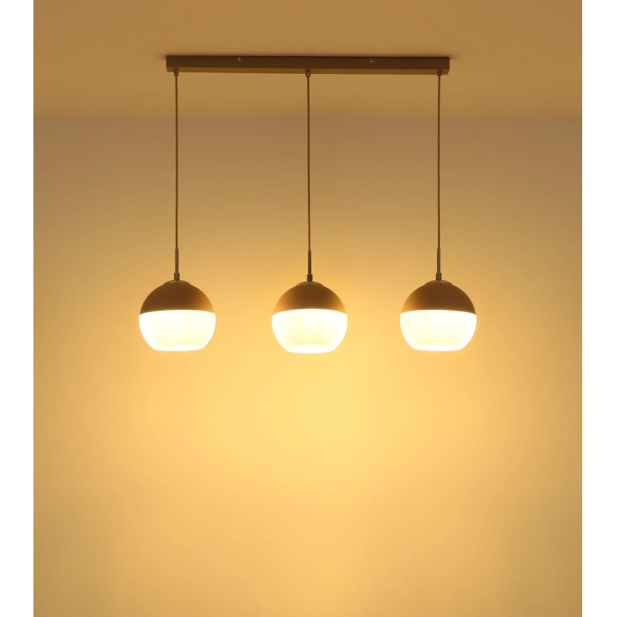 Globo - Pendel på wire 3xE27/60W/230V