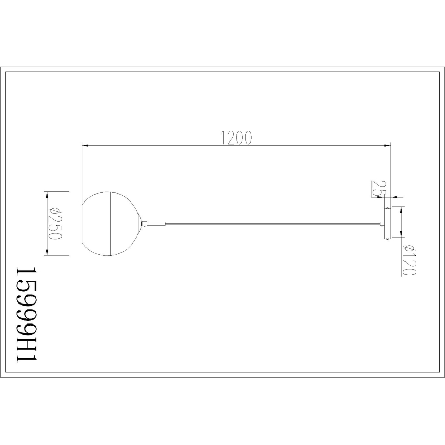 Globo - Pendel på kabel 1xE27/60W/230V Ø 25 cm