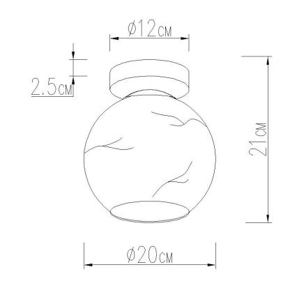Globo - Loftlampe 1x E27/60W/230V, Ø 20 cm