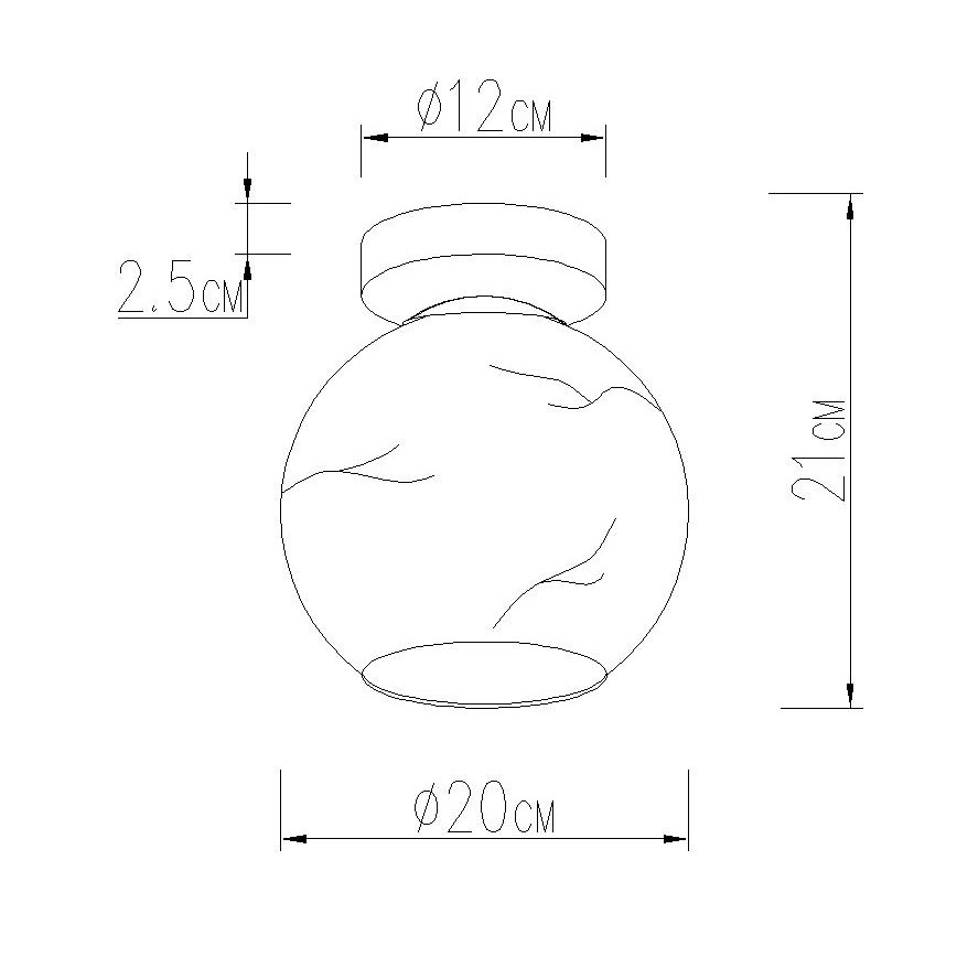 Globo - Loftlampe 1x E27/60W/230V, Ø 20 cm