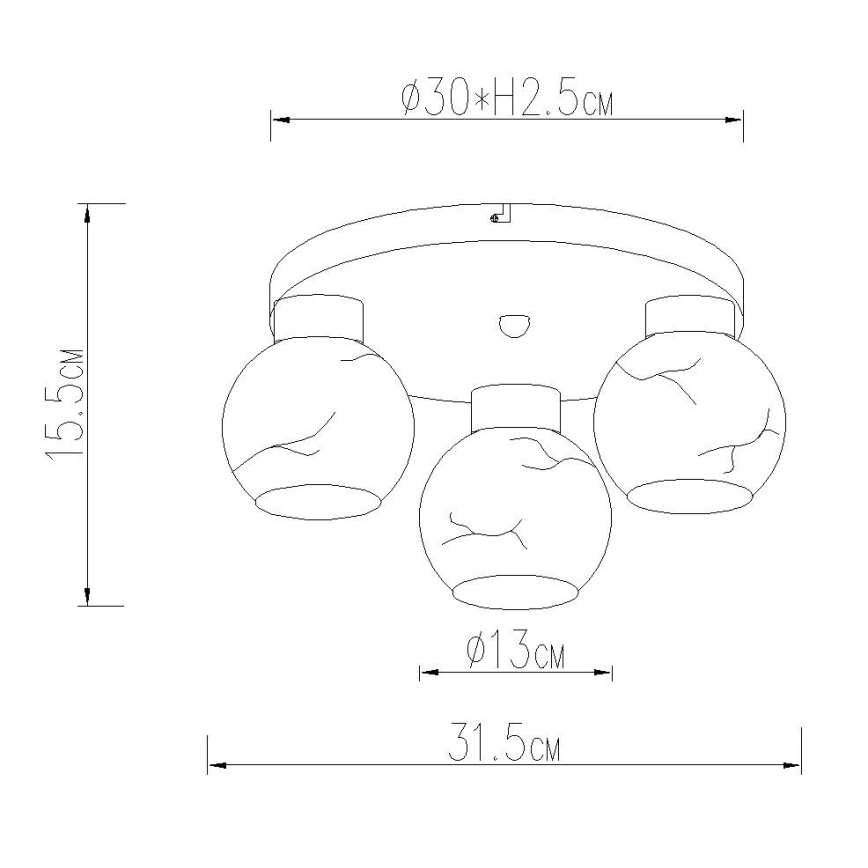 Globo - Loftlampe 3xE27/60W/230V Ø 31,5 cm