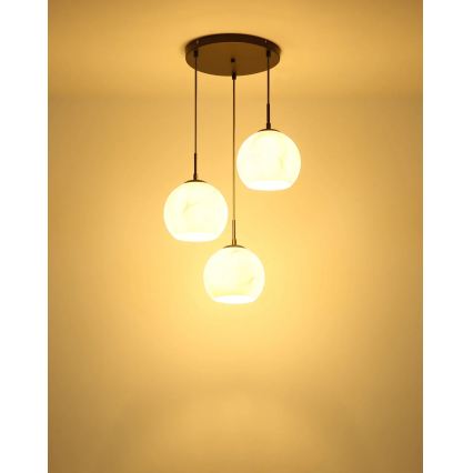 Globo - Pendellampe med ledning 3xE27/60W/230V Ø 42,5 cm