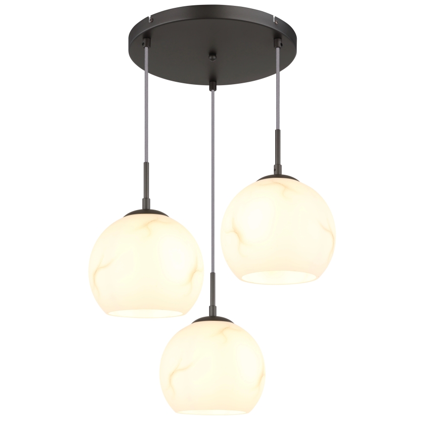 Globo - Pendellampe med ledning 3xE27/60W/230V Ø 42,5 cm