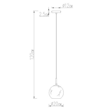 Globo - Kabelophængt pendel 1xE27/60W/230V Ø 20 cm