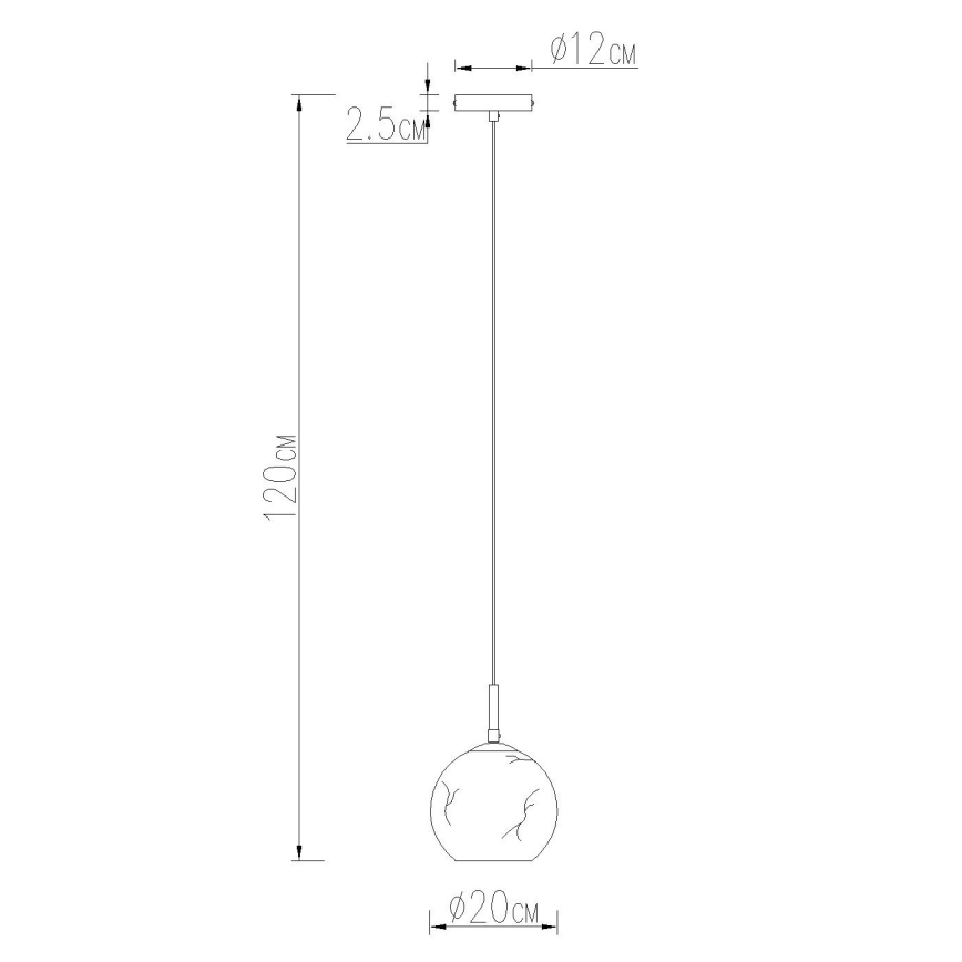 Globo - Kabelophængt pendel 1xE27/60W/230V Ø 20 cm