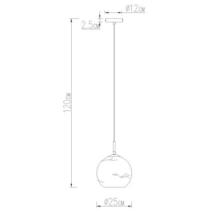 Globo - Pendel med kabelophæng 1xE27/60W/230V Ø 25 cm