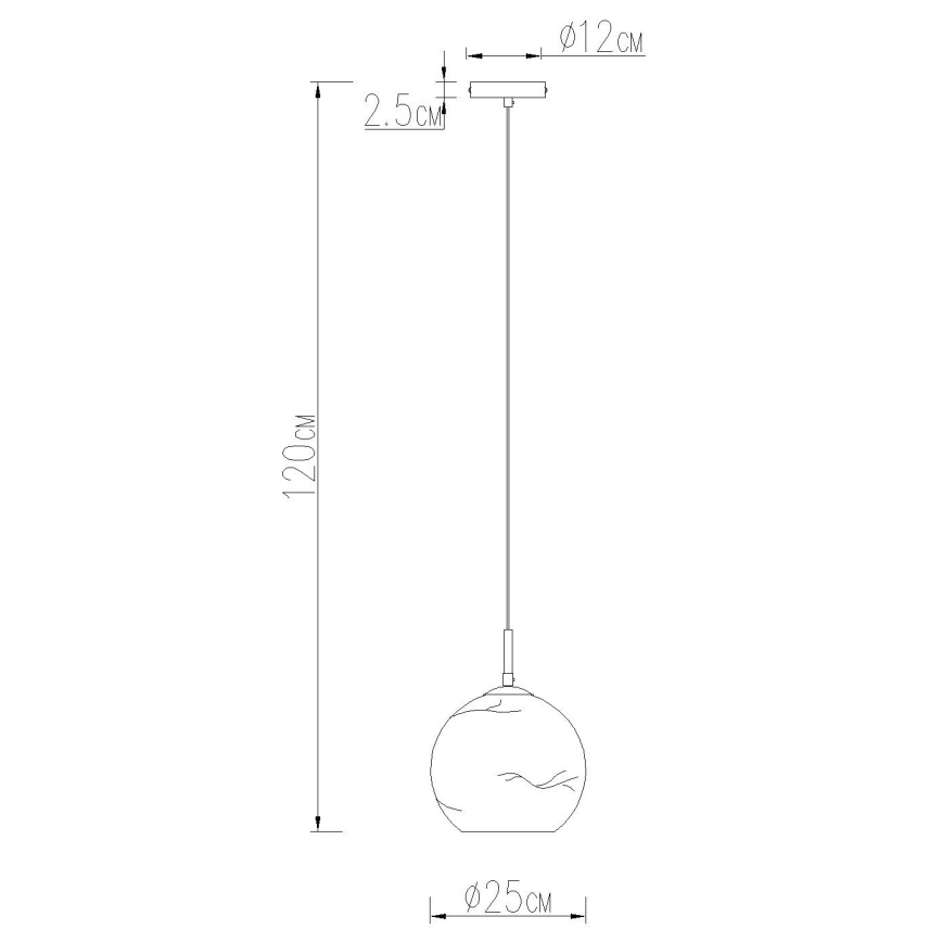 Globo - Pendel med kabelophæng 1xE27/60W/230V Ø 25 cm