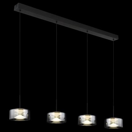 Globo - LED-pendel på kabel LED/24W/230V sort/røget