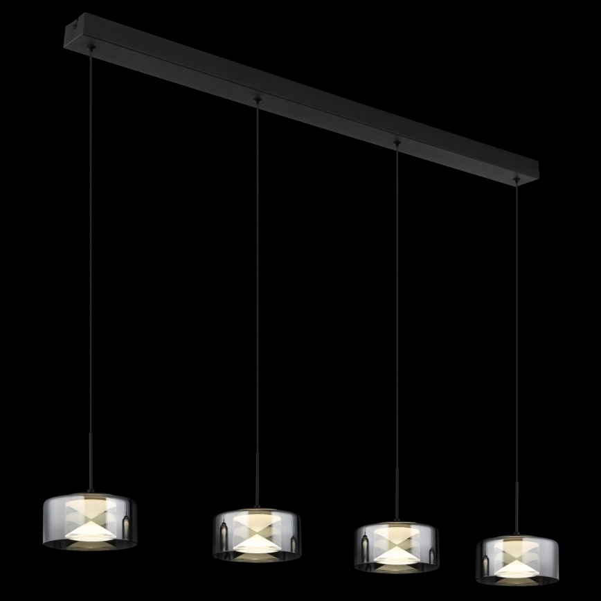 Globo - LED-pendel på kabel LED/24W/230V sort/røget