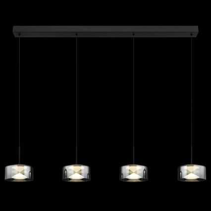 Globo - LED-pendel på kabel LED/24W/230V sort/røget