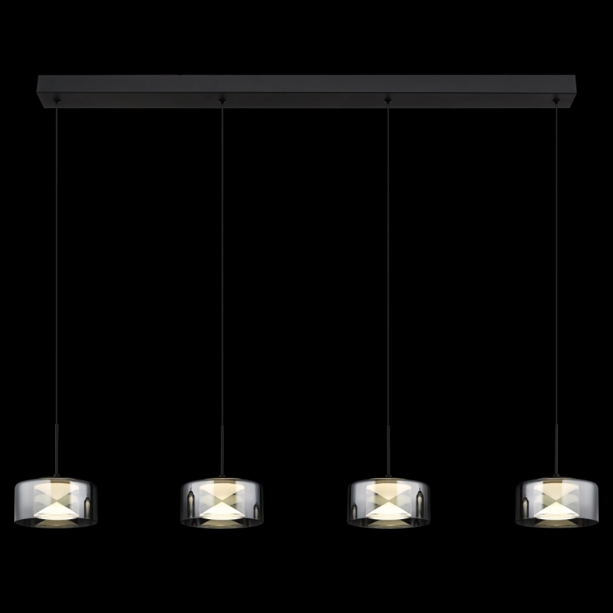 Globo - LED-pendel på kabel LED/24W/230V sort/røget
