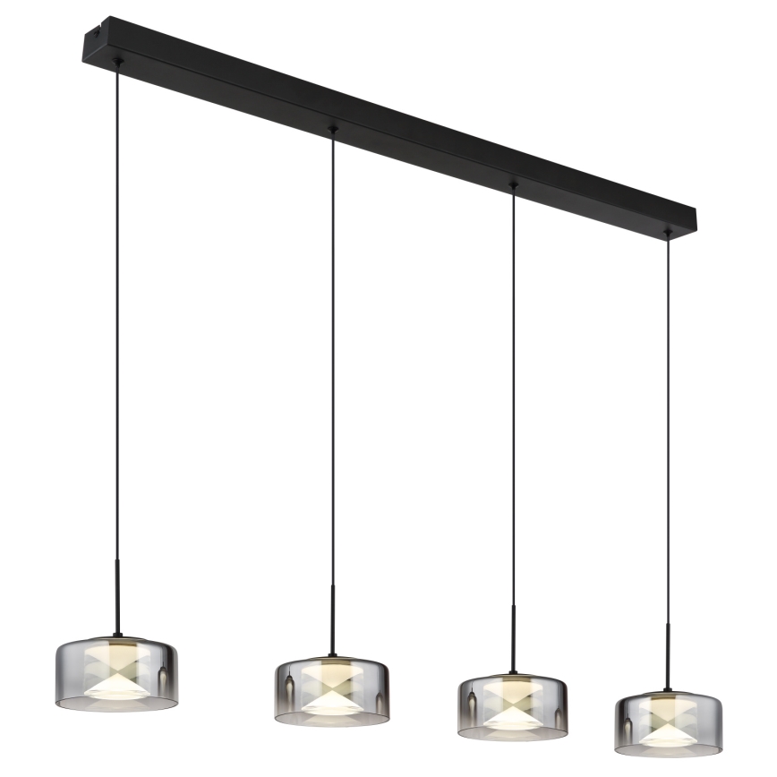 Globo - LED-pendel på kabel LED/24W/230V sort/røget