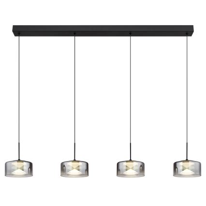 Globo - LED-pendel på kabel LED/24W/230V sort/røget