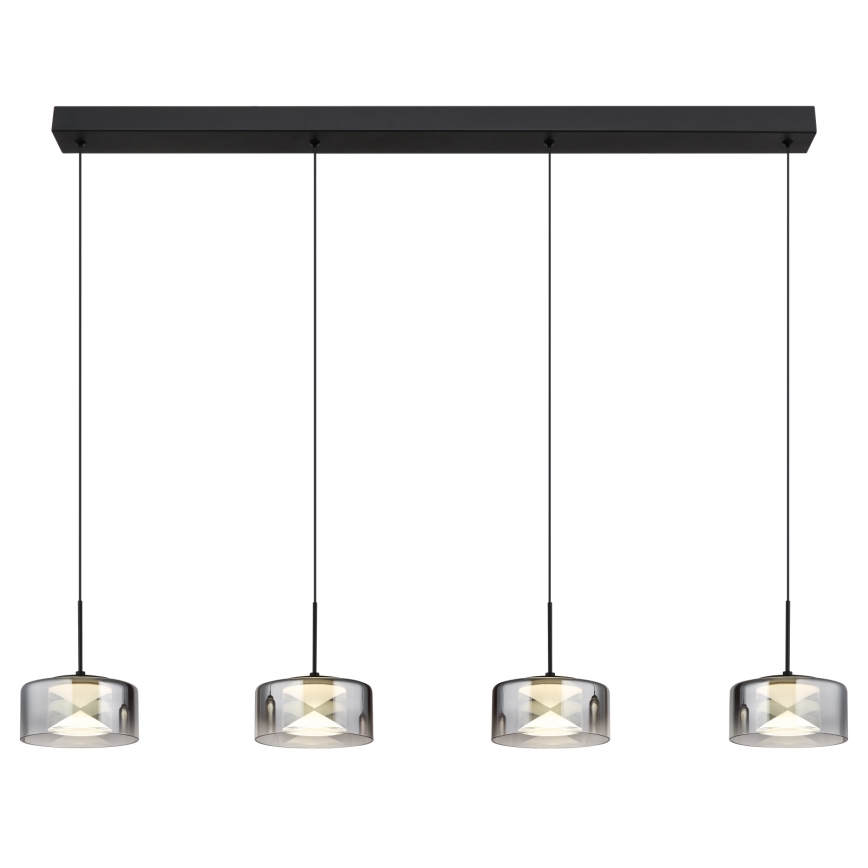 Globo - LED-pendel på kabel LED/24W/230V sort/røget