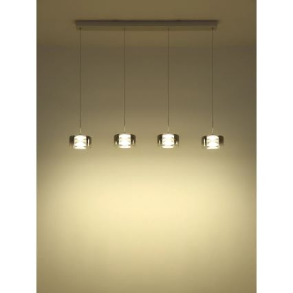 Globo - LED-pendel på wire LED/24W/230V hvid/røgfarvet
