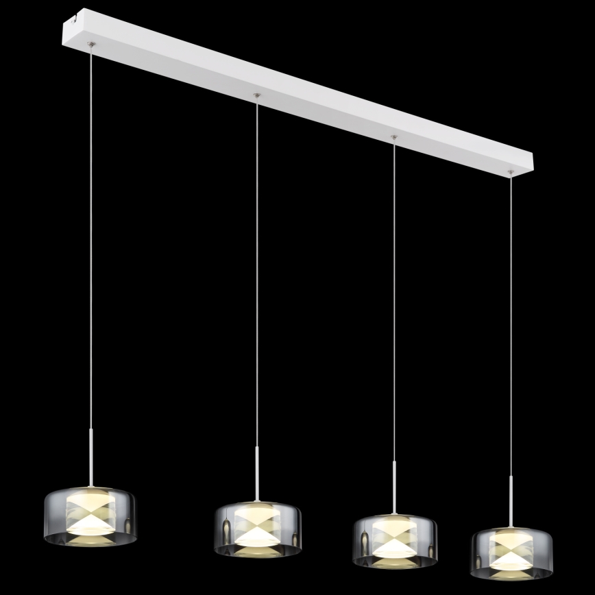 Globo - LED-pendel på wire LED/24W/230V hvid/røgfarvet