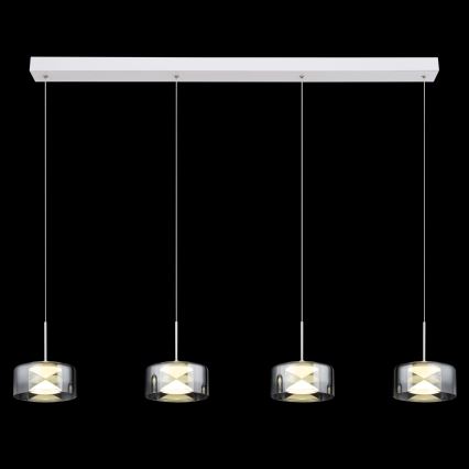 Globo - LED-pendel på wire LED/24W/230V hvid/røgfarvet