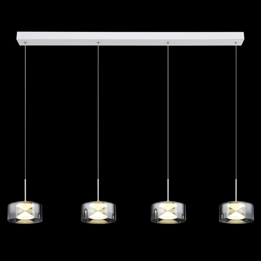 Globo - LED-pendel på wire LED/24W/230V hvid/røgfarvet