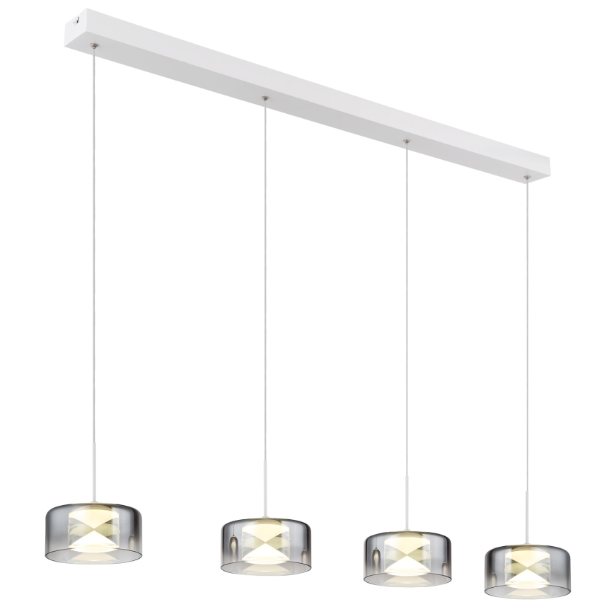 Globo - LED-pendel på wire LED/24W/230V hvid/røgfarvet