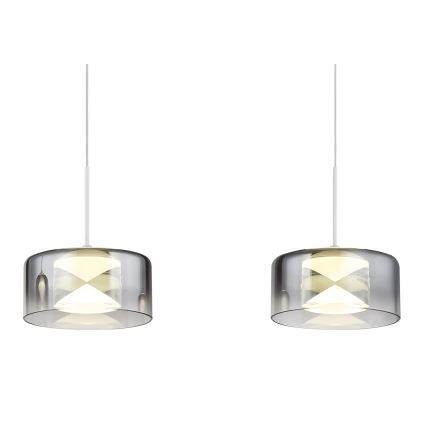 Globo - LED-pendel på wire LED/24W/230V hvid/røgfarvet